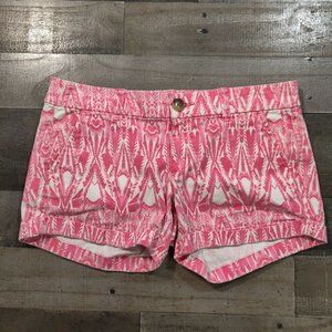 American Eagle Shorts Womens 4 Pink Midi Hot Pants Low Rise Tie Dye Stretch